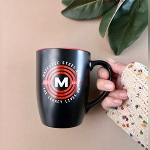 Majestic Steel Black & Red Ceramic Coffee Mug